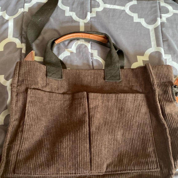 Corduroy purse-brown - Picture 1 of 4